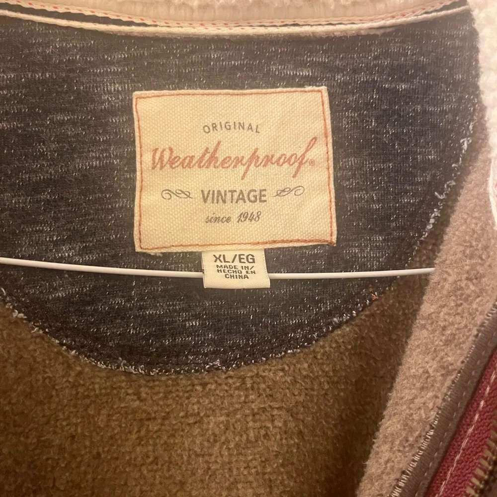 Men's Brown-Flecked Weatherproof Vintage Quarter-Zip XL